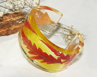 Real Flower Bangle Resin Nature Bracelet, Pressed Flower Jewelry Gift Romantic Bracelet, Art Jewelry Resin Botanical Bracelet Gift for Her