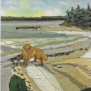 Art Quilt Greeting Card - Nova Scotia Homestead
