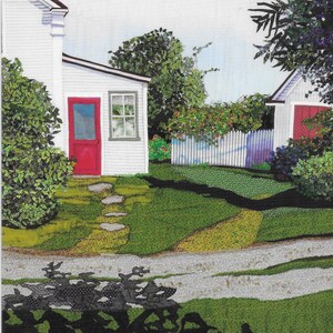 Art Quilt Greeting Card - Nova Scotia Homestead