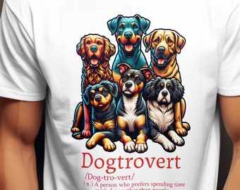 Dogtrovert PNG: Funny Dog Lover Sublimation Design (Digital Download)