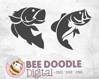 Bass Fishing SVG: Silhouette Cricut Cut File (Digital Download)