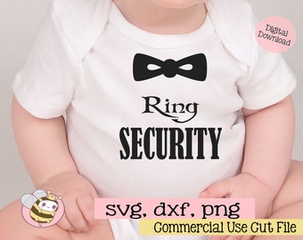 Ring Security SVG, Ring Bearer with Bow Tie SVG, Wedding Svg