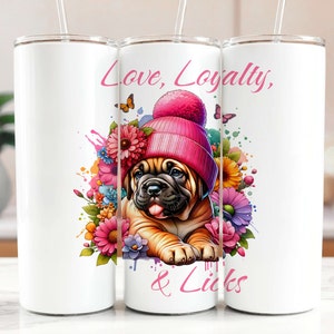 Dog Mom PNG, Cute Puppy PNG, Design de sublimação para copos, Presente para amante de cães, provérbios de cães, Bull Mastiff Png, Coquette Puppy Dog
