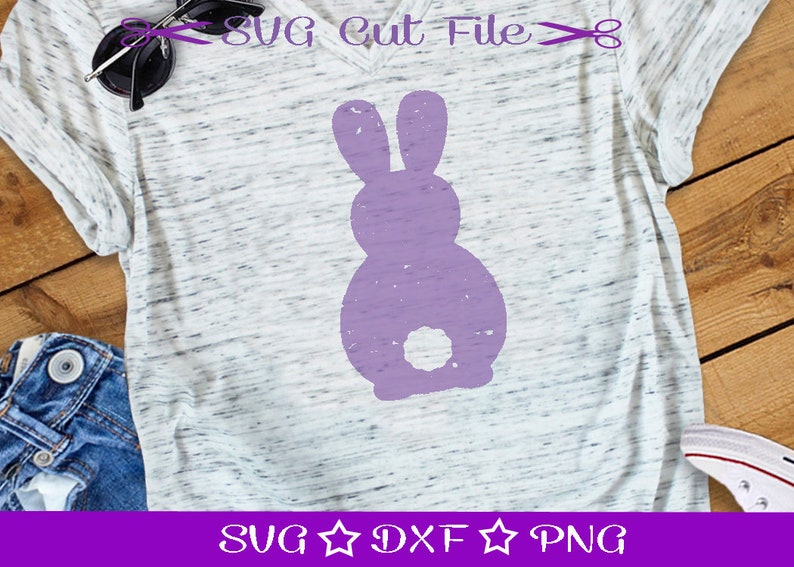 Distressed Easter svg, Bunny svg, Easter Bunny svg, Bunny Tail svg, Bunny Ears, Svg Cut File, Svg Cutting File, Grunge Svg, Vintage Bunny image 2