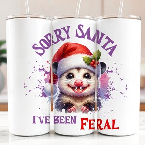 Possum Engraçado PNG, Desculpe Papai Noel, Eu tenho sido Feral PNG, Natal Png, Design de Sublimação, PNG de Alta Resolução, Camiseta Engraçada de Natal, Caneca Png