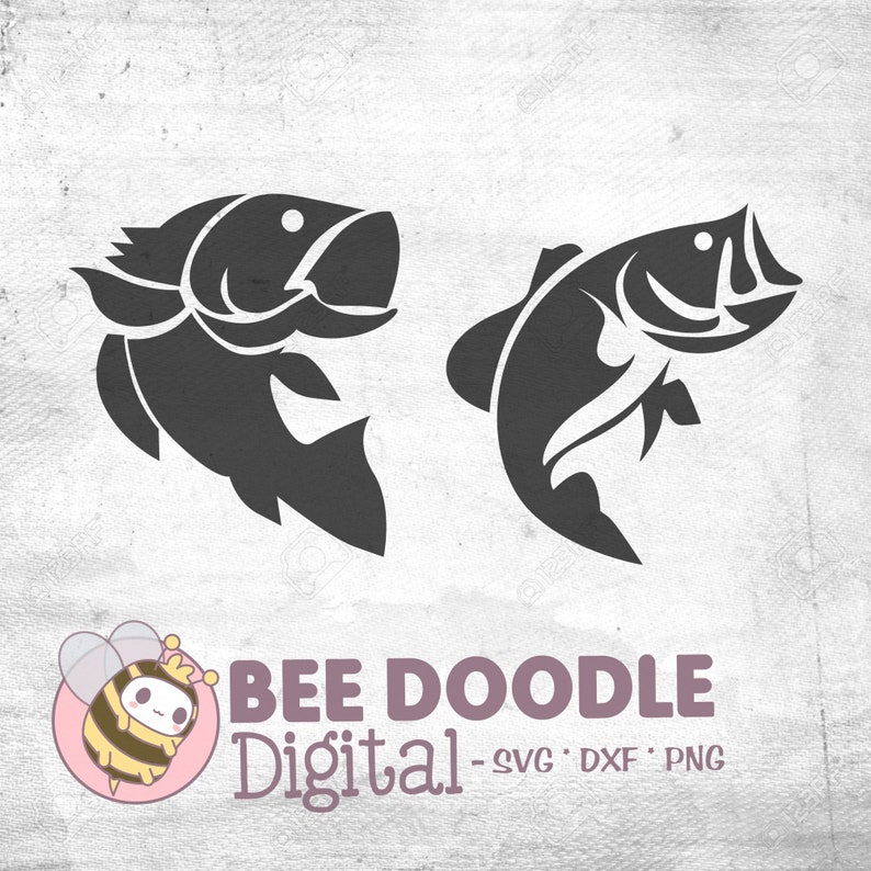 Download Bass Fishing SVG Cut File for Silhouette or Cricut Animal ...