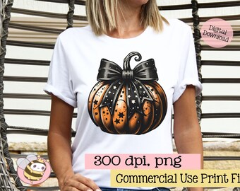 Retro Halloween Pumpkin PNG: Spooky Mama Sublimation Design (Commercial Use)