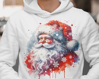 Watercolor Santa PNG: Vintage Christmas Clipart (Digital Download)