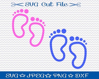 Baby Feet SVG File / SVG Cut File for Silhouette /  SVG Download / Baby Shower svg / Gender Reveal svg