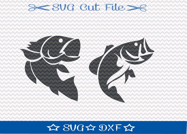 Download Bass Fishing SVG Cut File for Silhouette or Cricut Animal ...