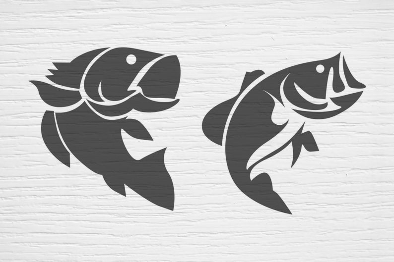 Download Bass Fishing SVG Cut File for Silhouette or Cricut Animal ...