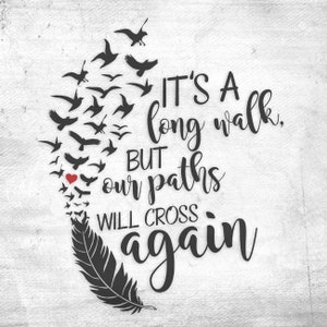 Rust in vrede SVG-bestand, In Loving Memory SVG. Memorial SVG-bestand knippen, Angel Wings Svg, It's a Long Walk, begrafenis Svg, viering van het leven