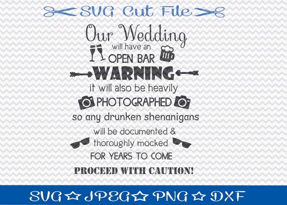 Download Wedding Open Bar Sign Svg File Svg Cut File Svg Download Etsy