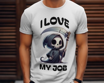 Grim Reaper PNG: I Love My Job, Halloween Sublimation Design