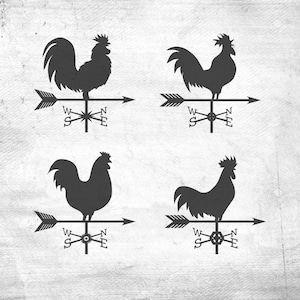 Farmhouse SVG, Weathervane SVG File, Rooster Svg, Chicken Svg, Weather Vane svg