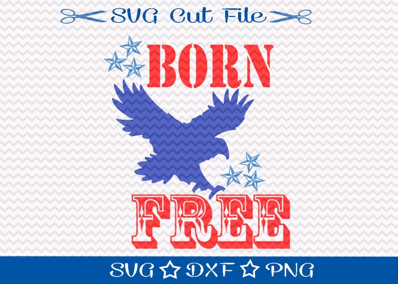 Download 4th of July SVG Cut File Born Free Svg for Cricut or | Etsy
