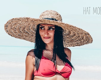 Sombrero de paja de ala ancha personalizado - Sombrero de vacaciones personalizado
