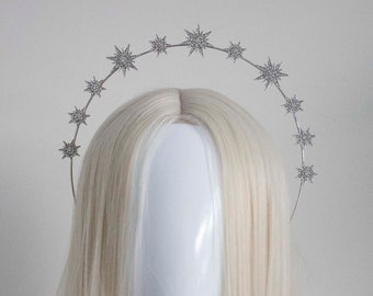 Celestial Star Halo Crown: Bridal Headpiece, Photoshoot Headband