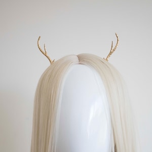 Gold Christmas Reindeer Headband - Holiday Party Antlers
