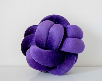 Dark Purple Anemone Knot Pillow - Panmilli pillows | Scandinavian decor | housewarming gift | Decorative Trendy pillow | gift idea