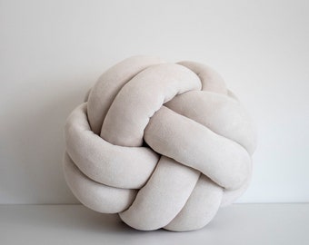 Light Sandy Cream Knot Pillow - Panmilli | Sphere Ball pillows | Decorative cushion | Modern Knot Pillows | Neutical | Scandinavian decor