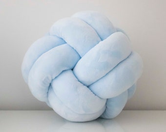 Soft Cloud Sky blue Knot Pillow  - Sphere pillows, decorative cushion, soft ball, Decorative Trendy pillow, Scandinavian style minimalist