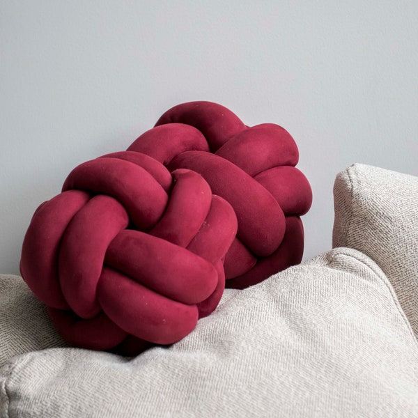 Matte Red Wine Knot Pillow - Panmilli pillows | Scandinavian decor | housewarming gift | Decorative Trendy pillow | gift idea | Sphere