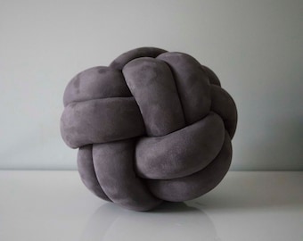 Graphite Matte Knot Pillow - Panmilli | Sphere Ball pillows | Decorative cushion | Modern Knot Pillows |  Neutical  |  Scandinavian decor