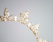 Gold Metal Leaf Sun Crown: Baroque Wedding Headband — image 7