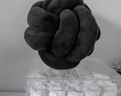 Matte Black Knot Pillow: Handmade Scandinavian Decorative Cushion — image 4