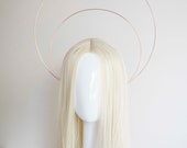 Large Rose Gold Halo Crown: Bridal Goddess Headpiece — image 1
