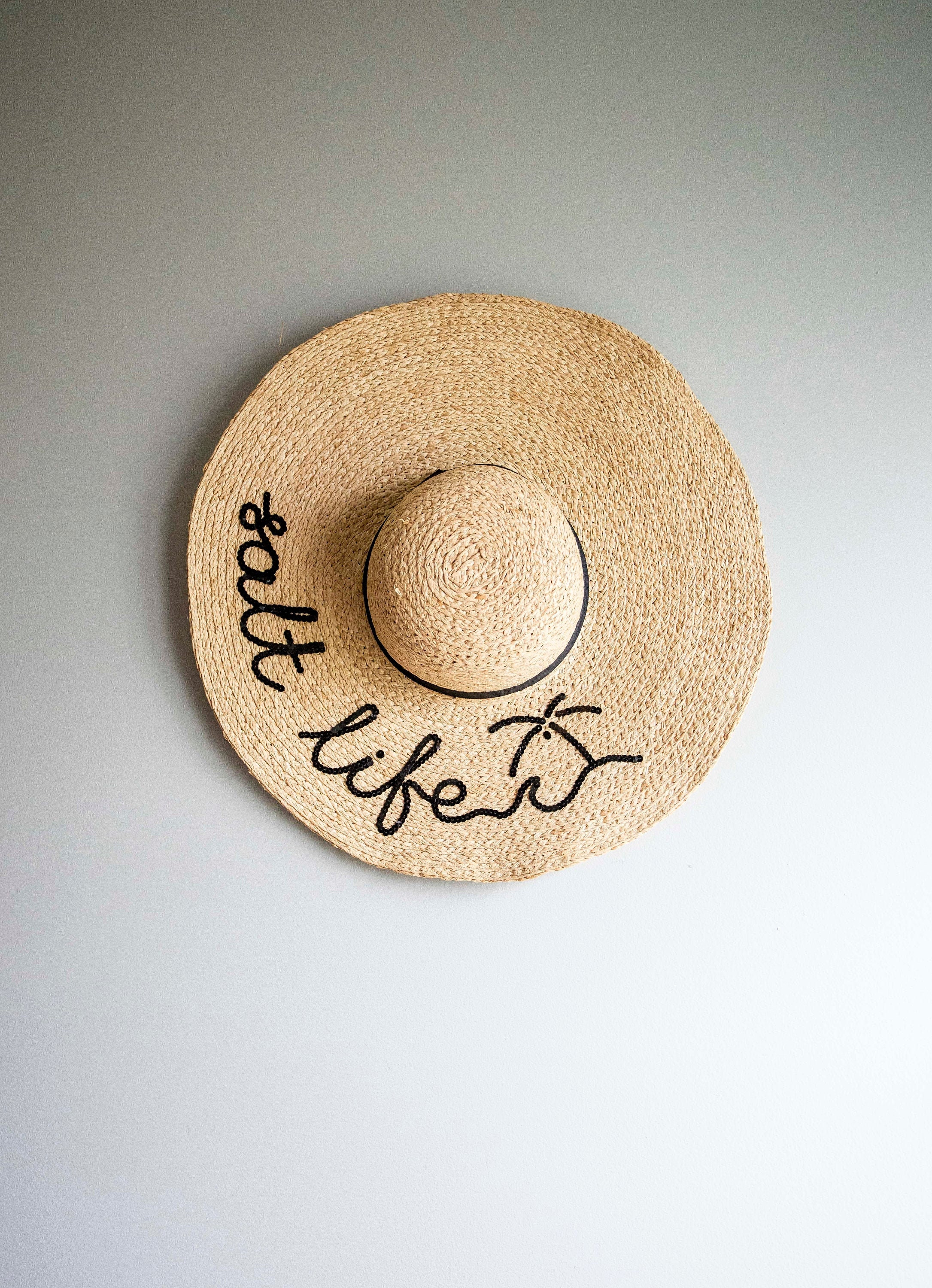 Floppy Straw Sun Hat: Beach Life, Salty Hair - Etsy display picture 1