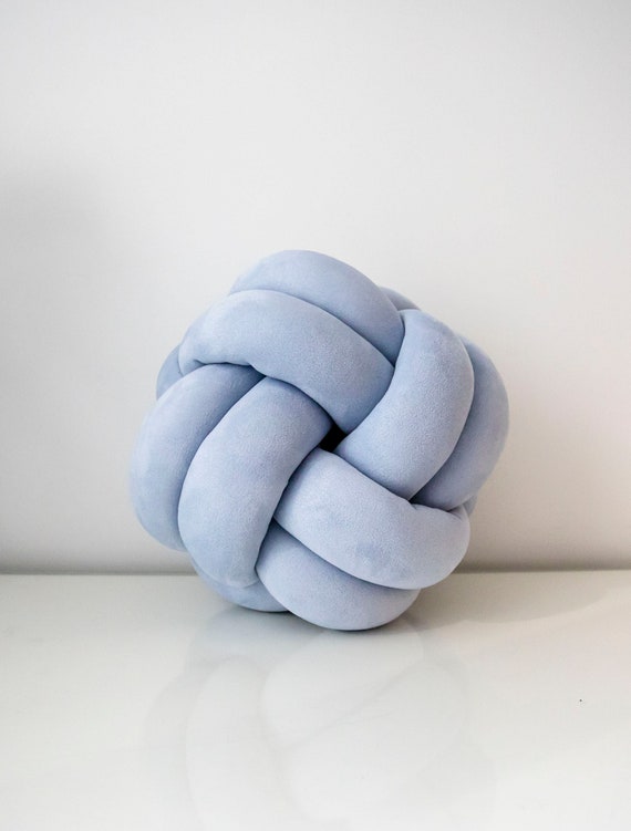 Blue Knot Pillow: Modern Scandinavian Decorative Cushion