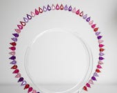 Purple Red Pink Violet Crystal Small  Halo Crown: Silver Goddess Headpiece by Panmilli — image 7