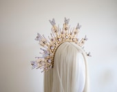 Violet Butterfly Gold Headband: Celestial Goddess Crown — image 6
