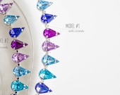 Crystal Halo Crown: Blue Purple Violet Headpiece, Pride Parade — image 2