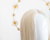 Gold Flower Halo Crown: Bridal Goddess Headpiece — image 6