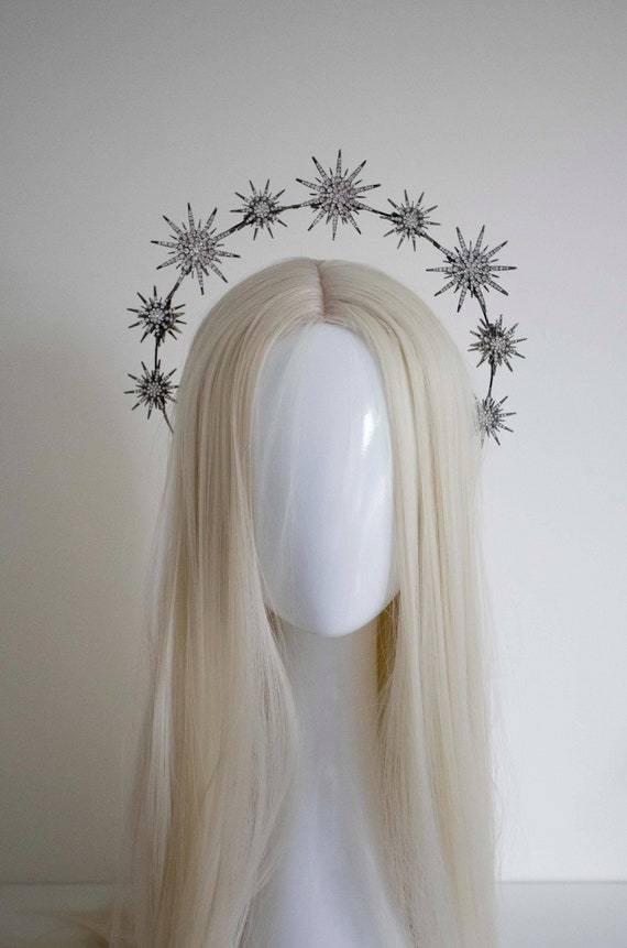 Black Star Halo Headband: Celestial Goddess Crown