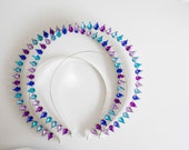 Crystal Halo Crown: Blue Purple Violet Headpiece, Pride Parade — image 7