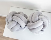 Light Grey Knot Pillow: Modern Scandinavian Decor — image 5