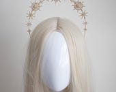 Gold Star Halo Crown – Celestial Bridal Headpiece — image 1