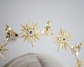 Gold Star Halo Headband: Blue Crystal Celestial Crown — image 7