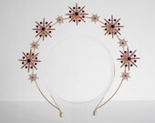 Gold Star Halo Headband: Burgundy Red Celestial Crown — image 2