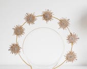 Gold Celestial Star Halo Headband – Bridal Crown with Crystals — image 7
