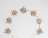Gold Celestial Star Halo Headband – Bridal Crown with Crystals — image 1