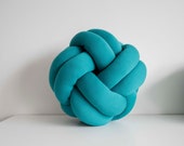 Blue-Green Knot Pillow: Modern Scandinavian Decor — image 1