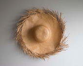 Fringe Straw Sun Hat: Raw Edge, Personalized Summer Vacation Hat — image 1