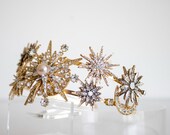 Celestial Starburst Crown Gold Bridal Tiara Rhinestone Headband Star Headpiece Constellation Wedding Hair Accessory by Panmilli — image 5