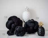 Matte Black Knot Pillow: Handmade Scandinavian Decorative Cushion — image 2