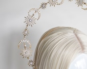 Copper Stars and Moon Headband: Celestial Bridal Halo Crown — image 5